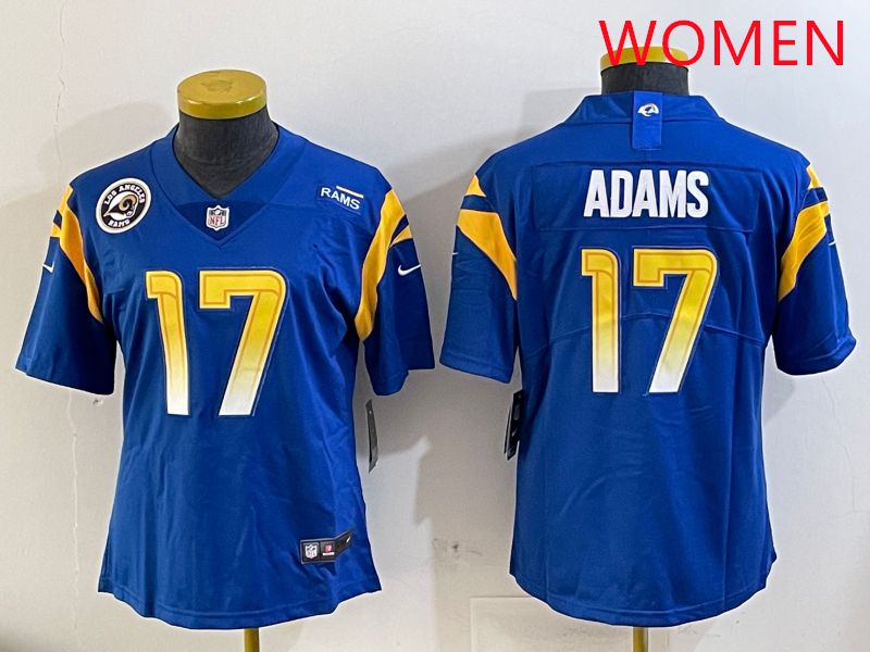 Women Los Angeles Rams #17 Adams Blue Second generation 2025 Nike Limited NFL Jersey style 2